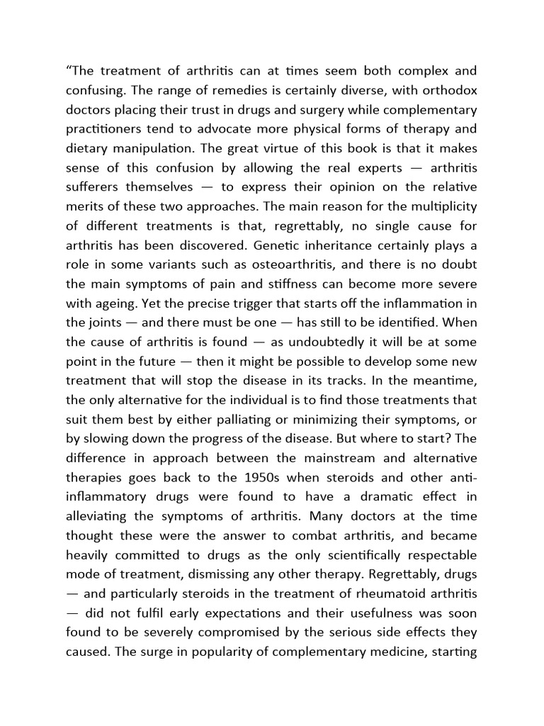 The treatment of arthritis download free pdf arthritis clinical