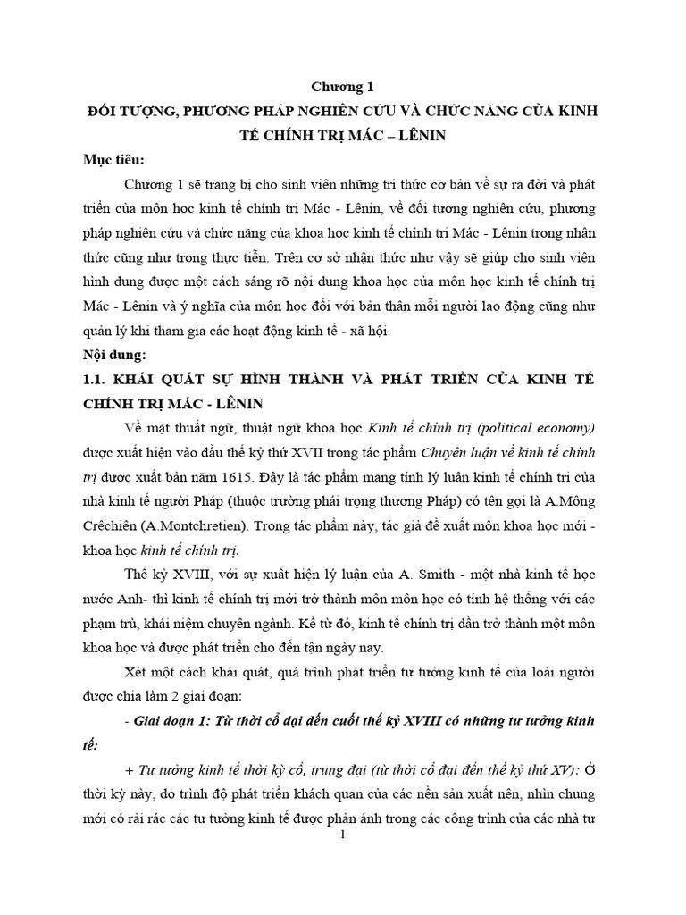 BG KTCT Chương 1 | PDF