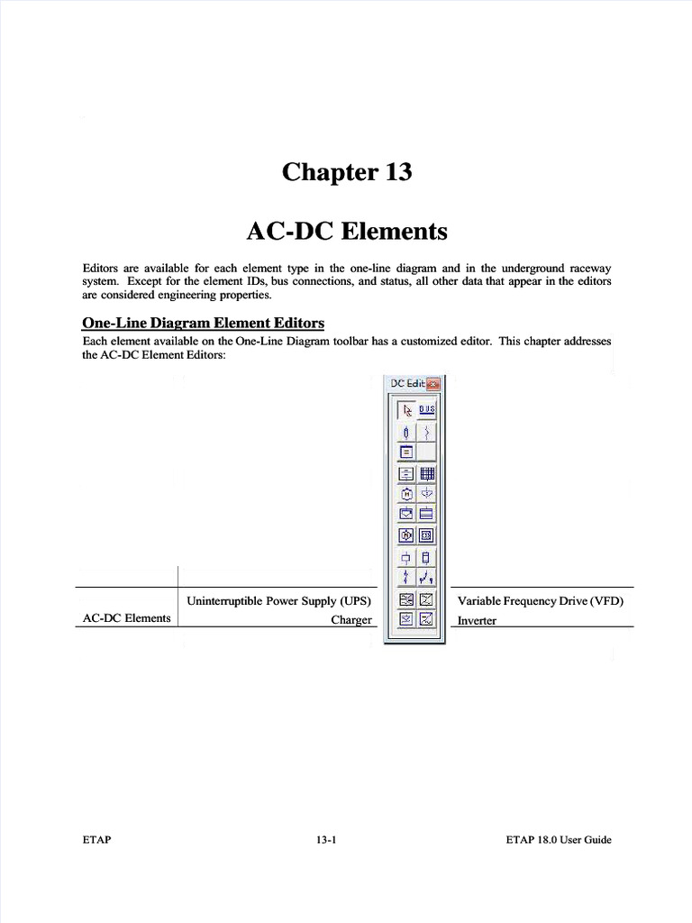 AC-DC Element Editors in ETAP Guide | PDF | Direct Current ...