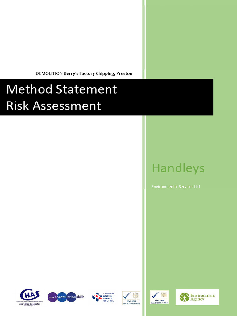 Demolition Method Statement for Berry's Factory | PDF | Personal ...