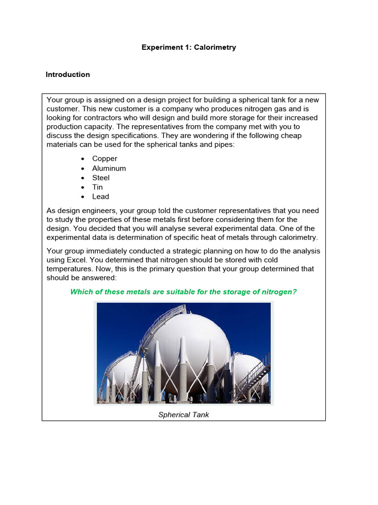 Experiment 1 Calorimetry Pdf Calorimetry Regression Analysis