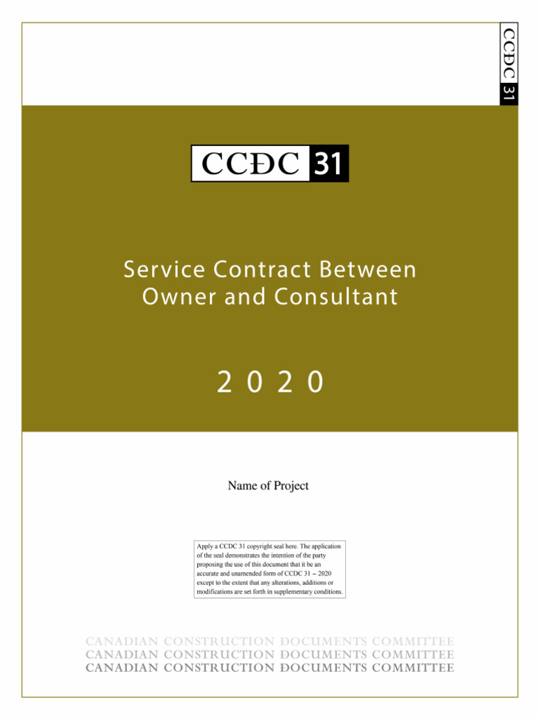 CCDC 31 E Sample Service Contract Between Owner and Consultant | PDF ...