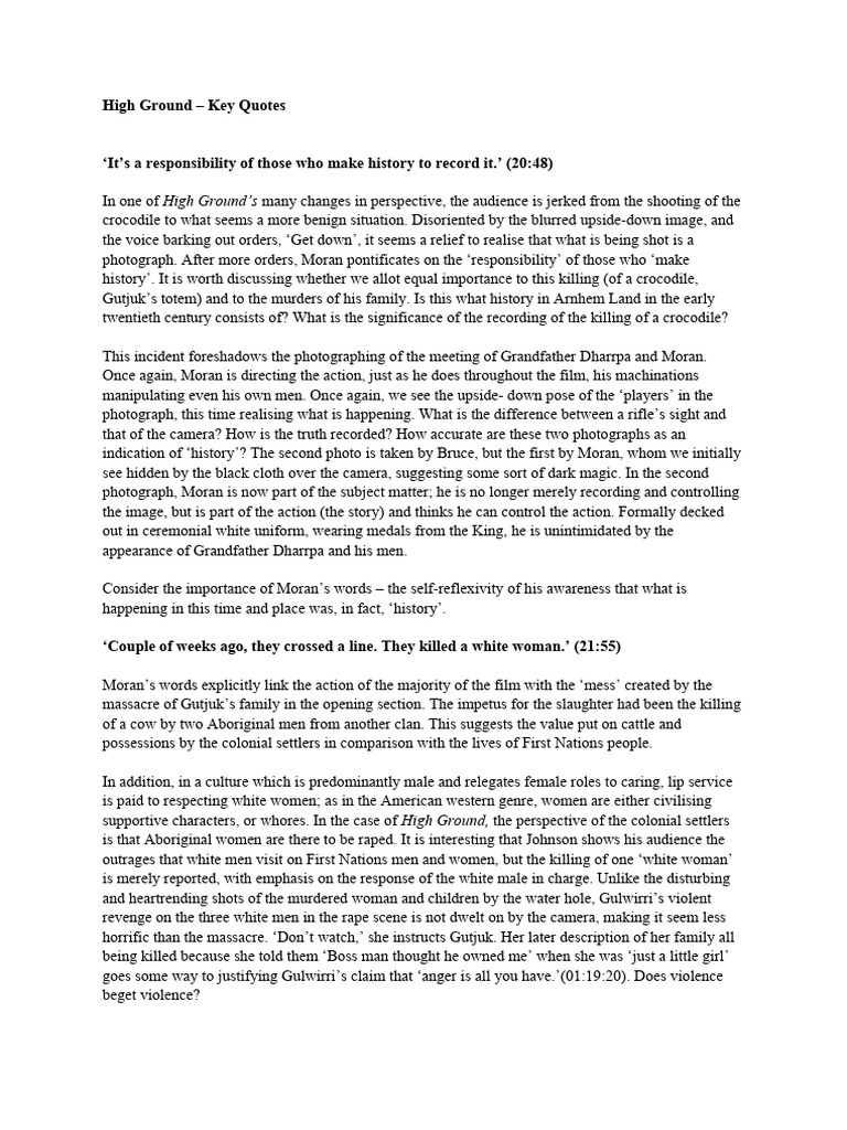 High Ground Key Quotes PDF