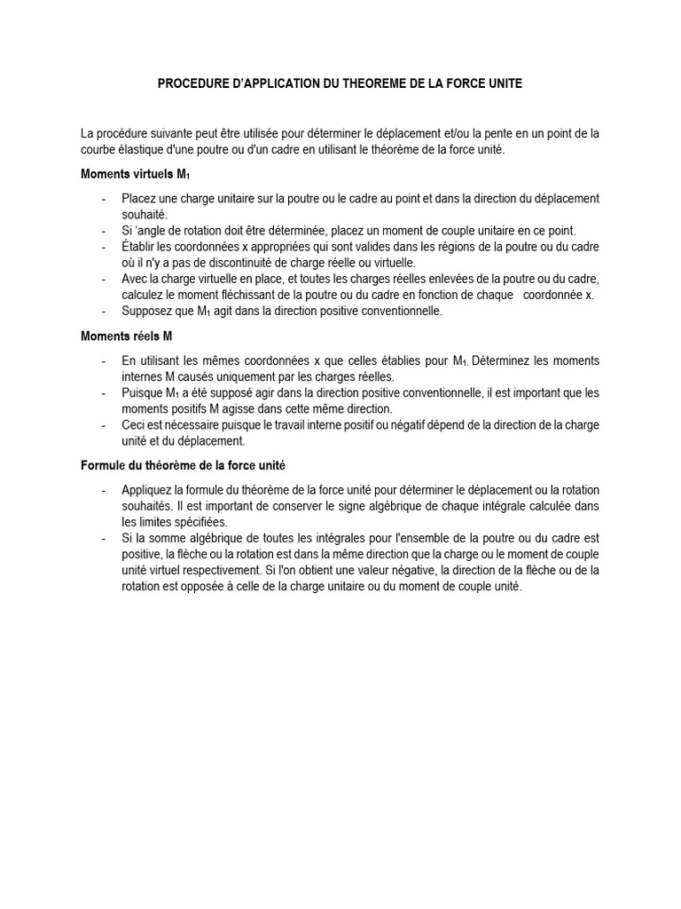 Application du théorème de la force unité | PDF | Rotation | Intégral