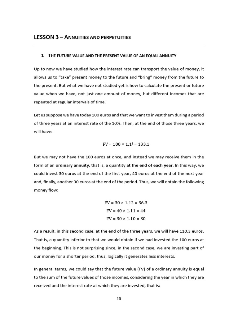 Annuities and Perpetuities Explained | PDF | Present Value | Money