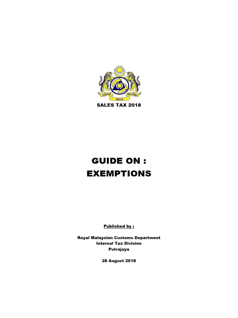 Sales Tax Exemptions Guide 2018 | PDF | Taxes | Tax Exemption