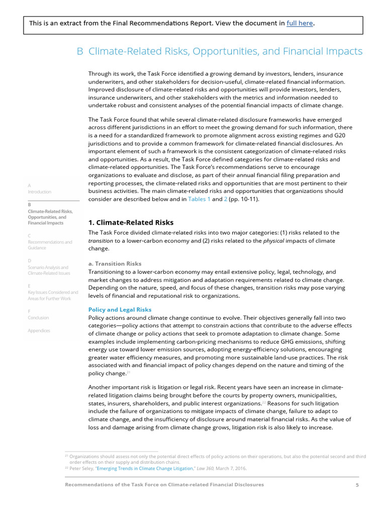 E06 - Climate Related Risks and Opportunities | PDF | Efficient Energy ...