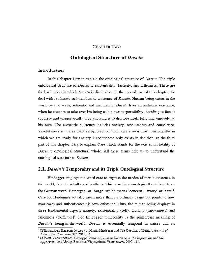 Ontological Structure of Dasein | PDF | Martin Heidegger | Being And Time