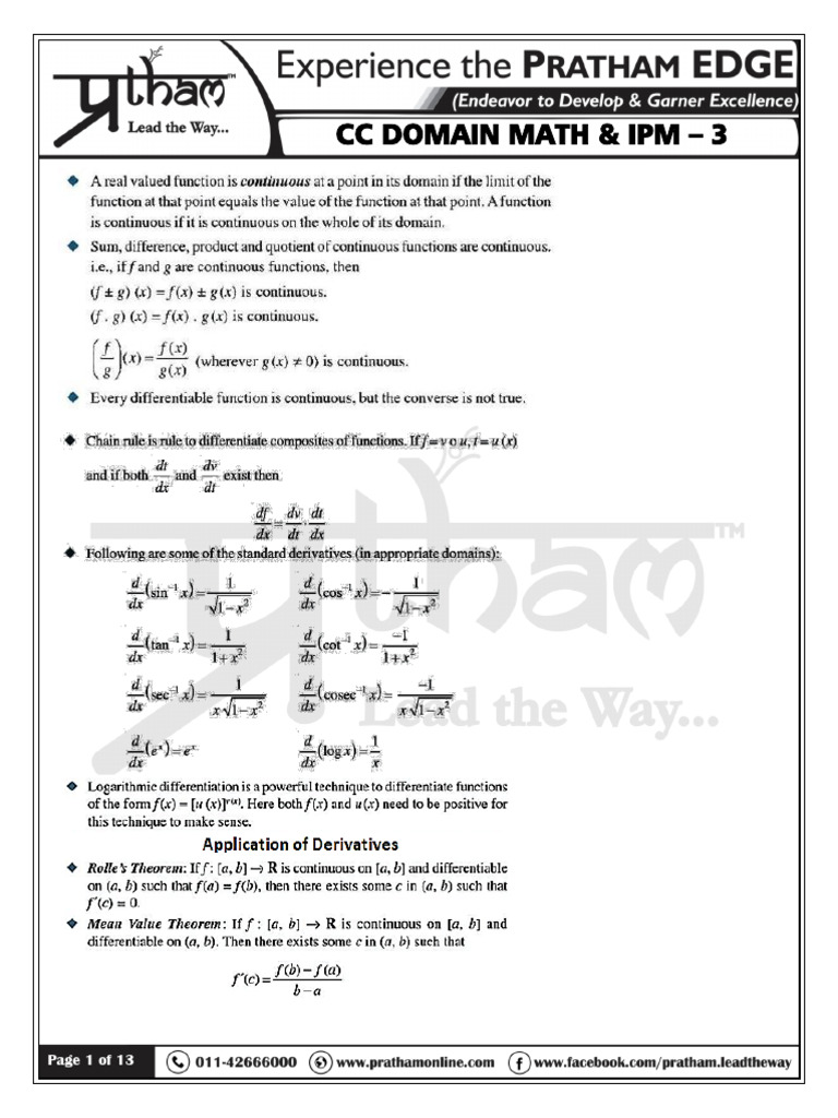 CC Domain Math & Ipm - 3 FN | PDF | Function (Mathematics) | Monotonic ...