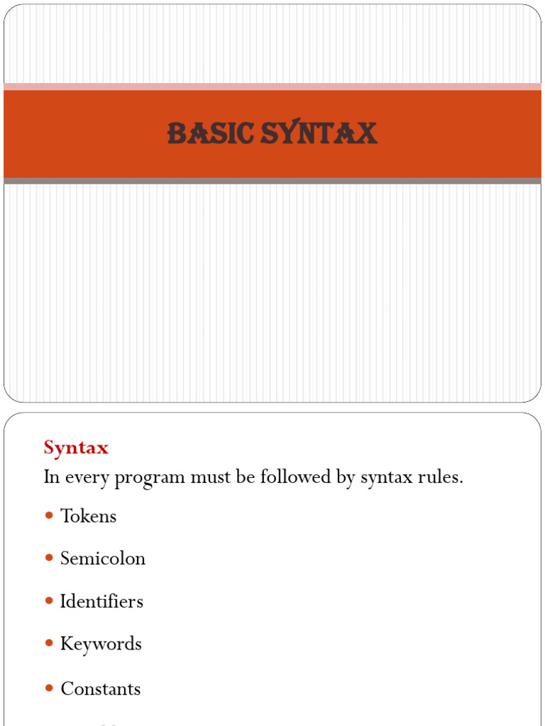 Basic Syntax | Download Free PDF | Data Type | Integer (Computer Science)