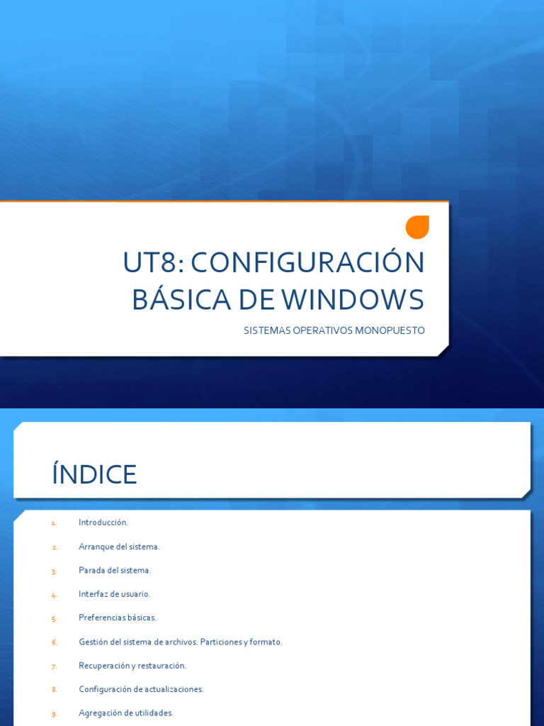 UT8 ConfBasicaWindows | PDF | Red de computadoras | Arranque