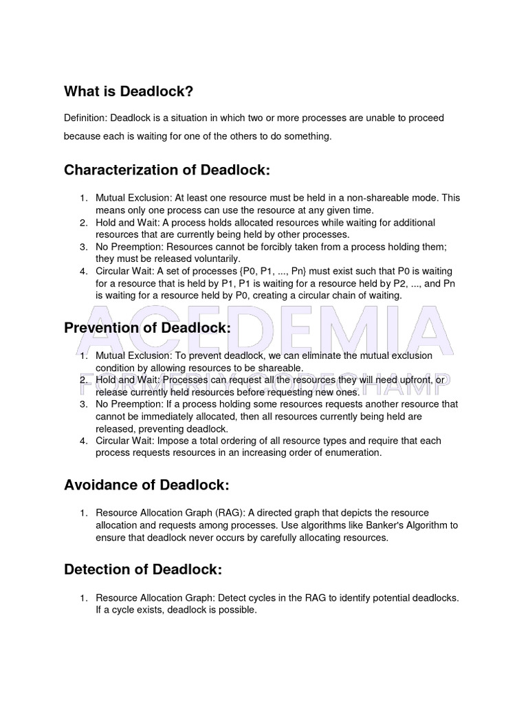 What Is Deadlock? | PDF | Computer File | File System