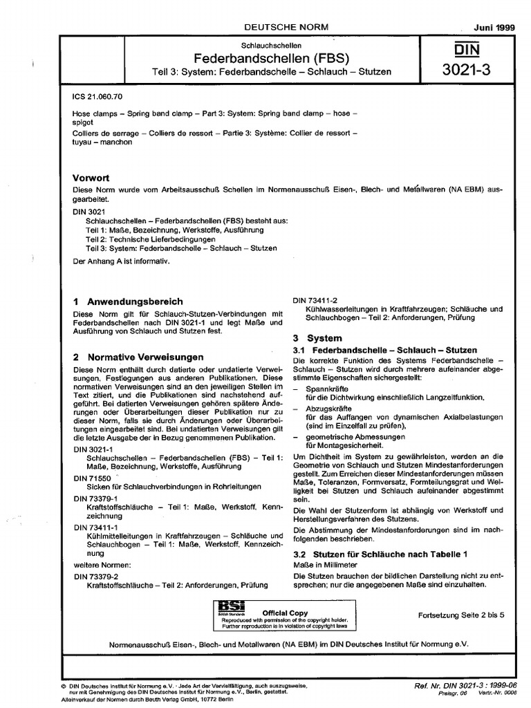 DIN 3021-3 Hose Clamps - Spring Band Clamps Part 3_GERMAN | PDF