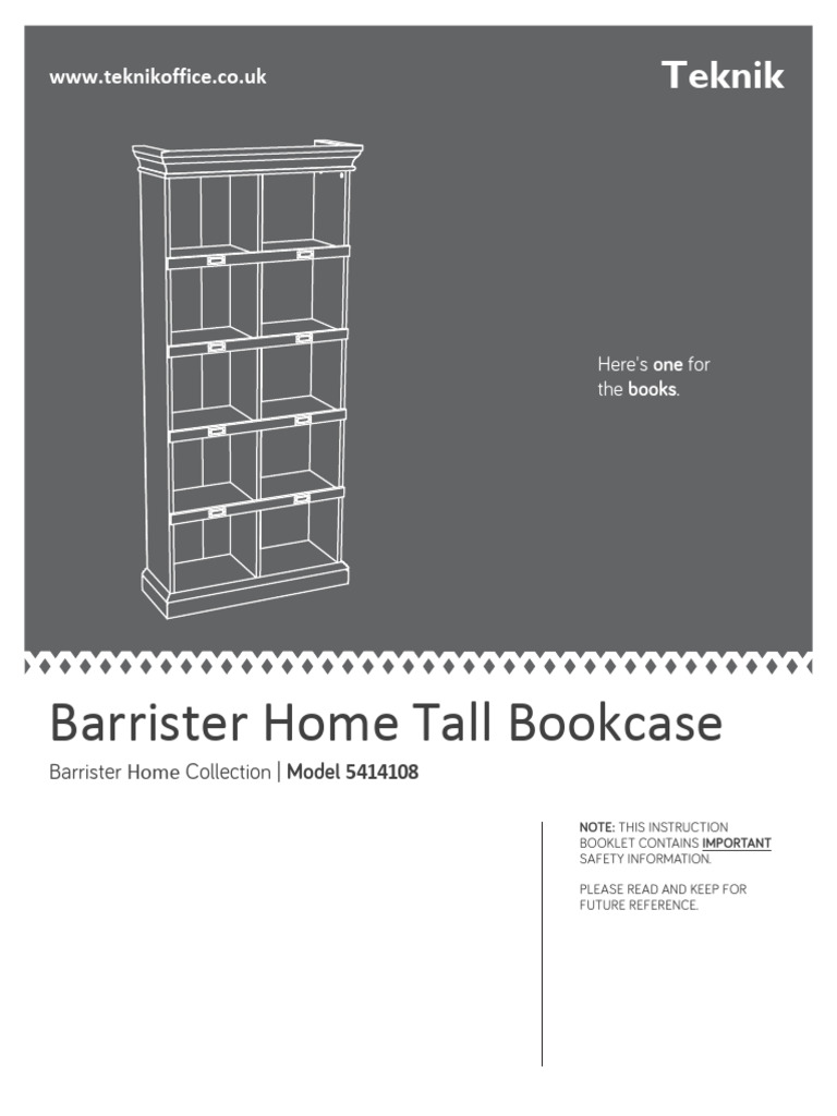 Barrister Home Tall Bookcase 5414108 | PDF | Screw | Manufactured Goods
