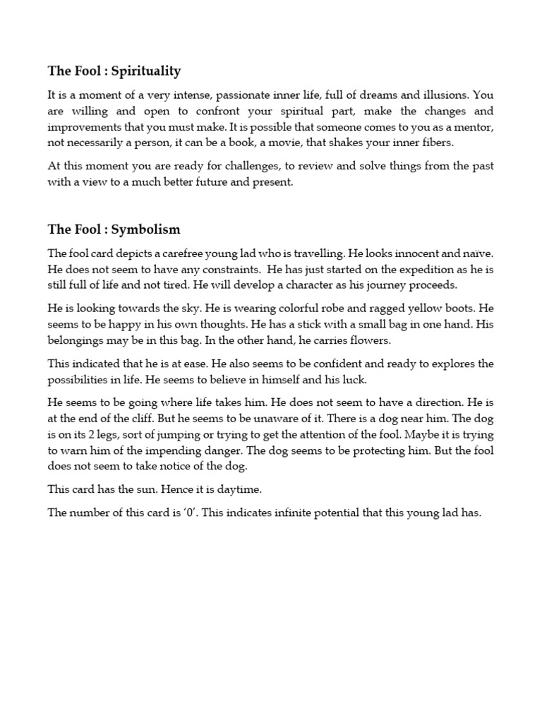 The Fool | PDF | Self-Improvement