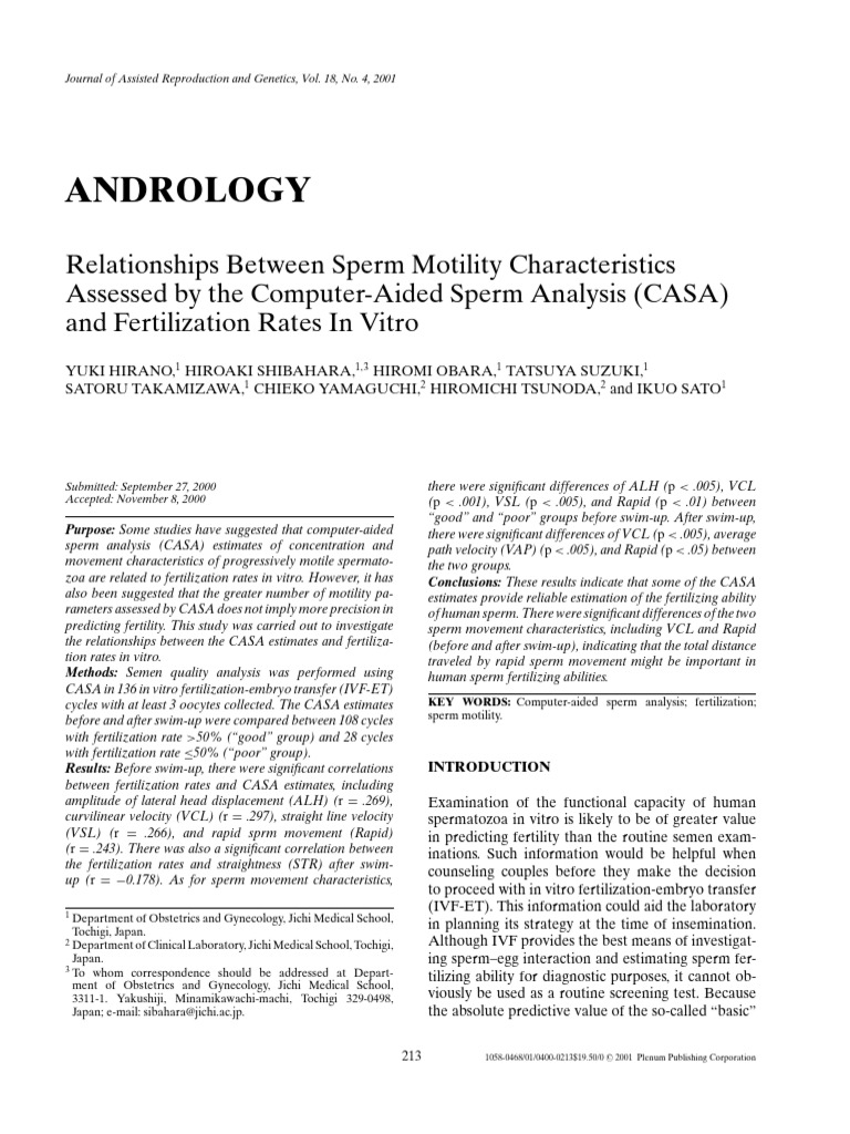 Andrology pdf in vitro fertilisation assisted reproductive technology