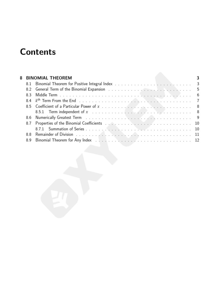 Binomial Theorem (Notes) | PDF | Complex Analysis | Arithmetic