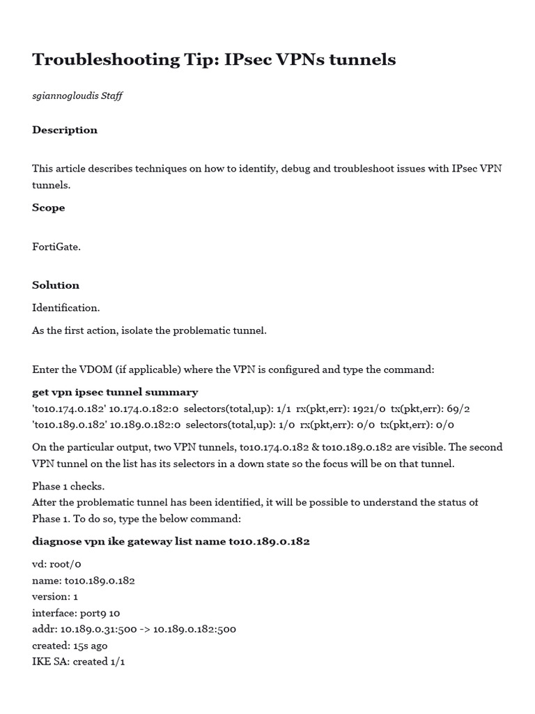 Troubleshooting IPSec VPN - 0 | PDF | Virtual Private Network | Data ...