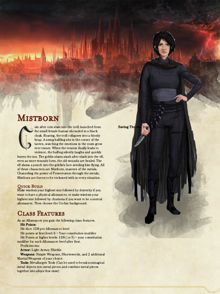 Mistborn Allomancer Class Guide | PDF | Metals