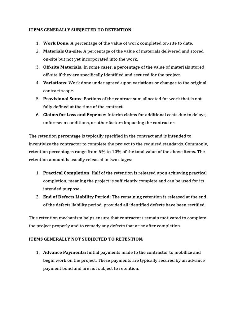 Understanding Retention in Construction | PDF | Cost Accounting | Insurance