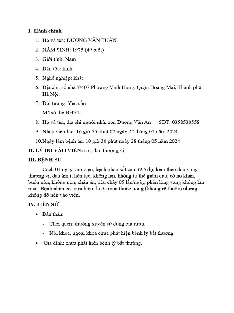 Benh An CCAC | PDF