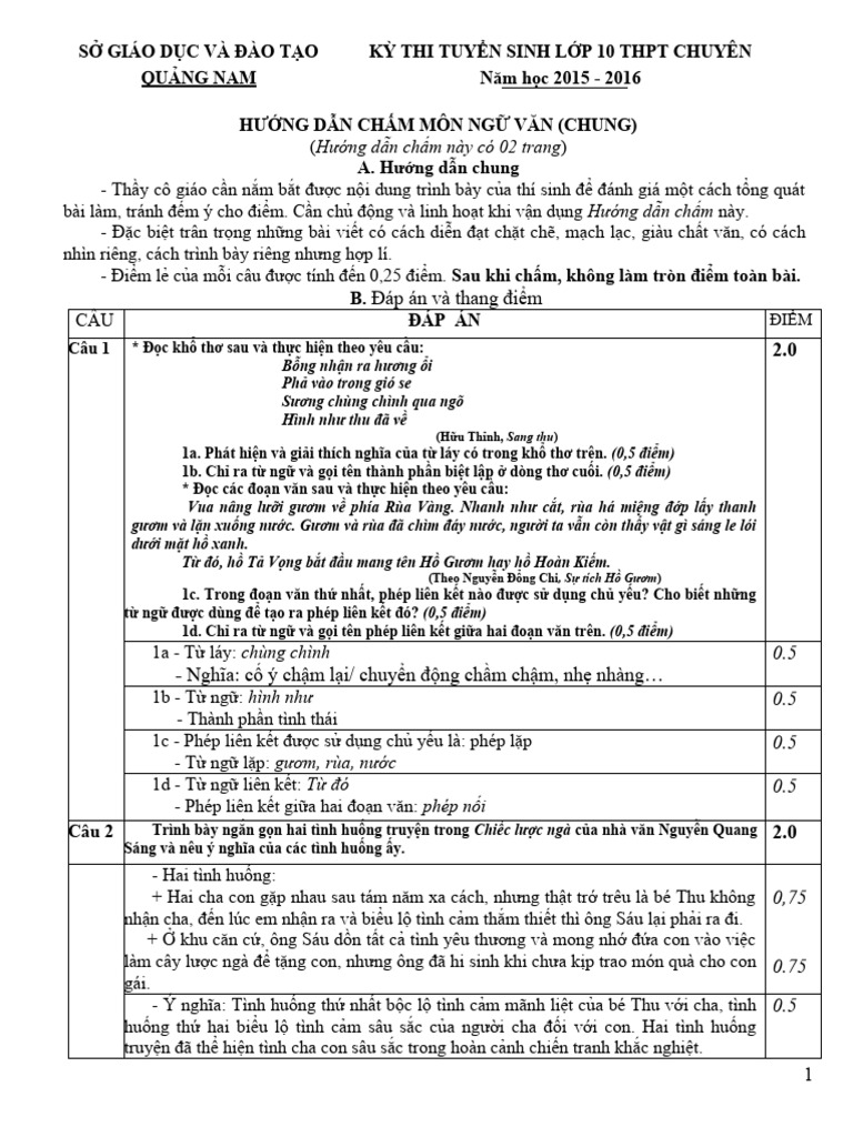 HDC NG VĂN 10 CHUNG (Chính TH C) | PDF