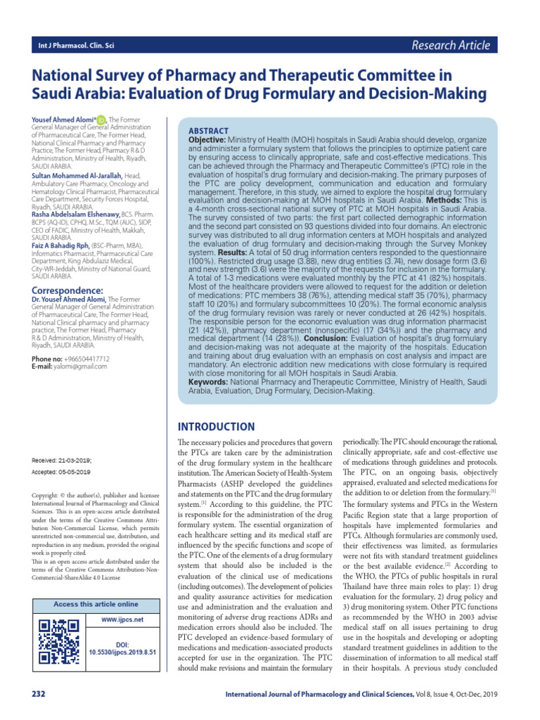 Formulary in Hospital | PDF | Pharmacy | Pharmacist