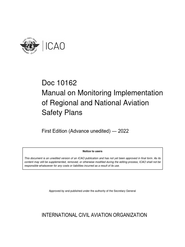 Aviation Safety Plans Monitoring Manual | PDF