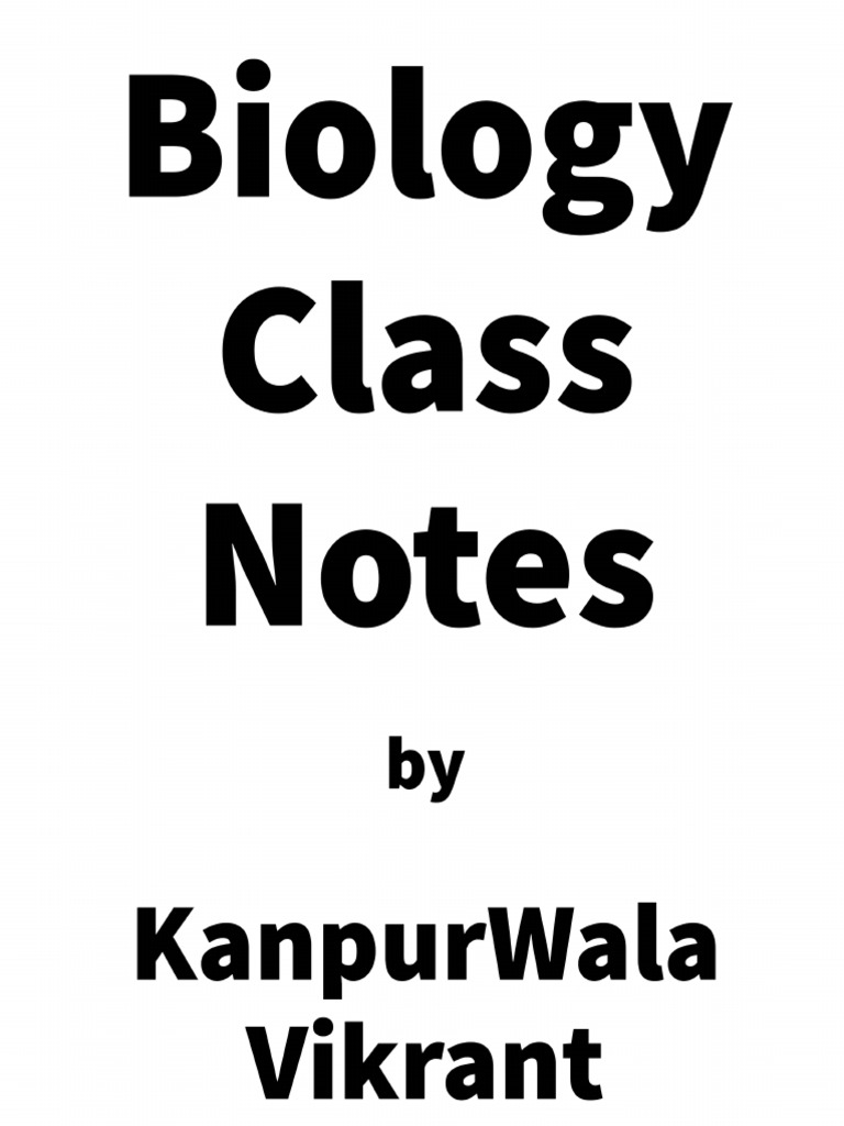 Biology Class Notes | PDF