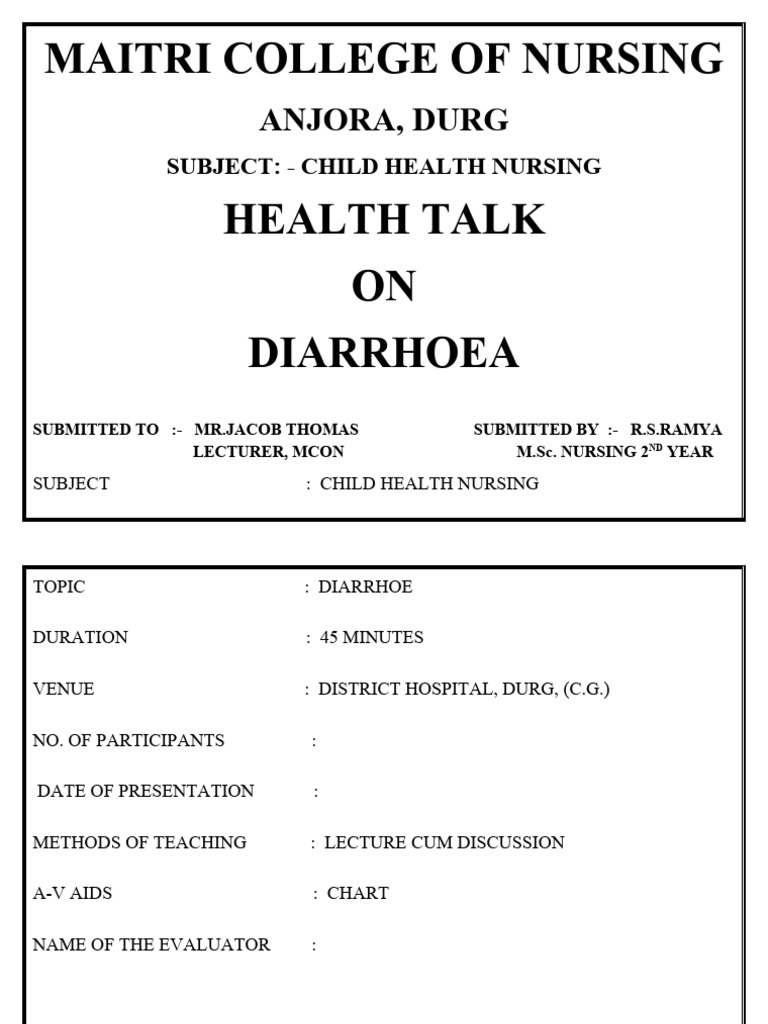 Diarrhoea | PDF | Diarrhea | Causes Of Death