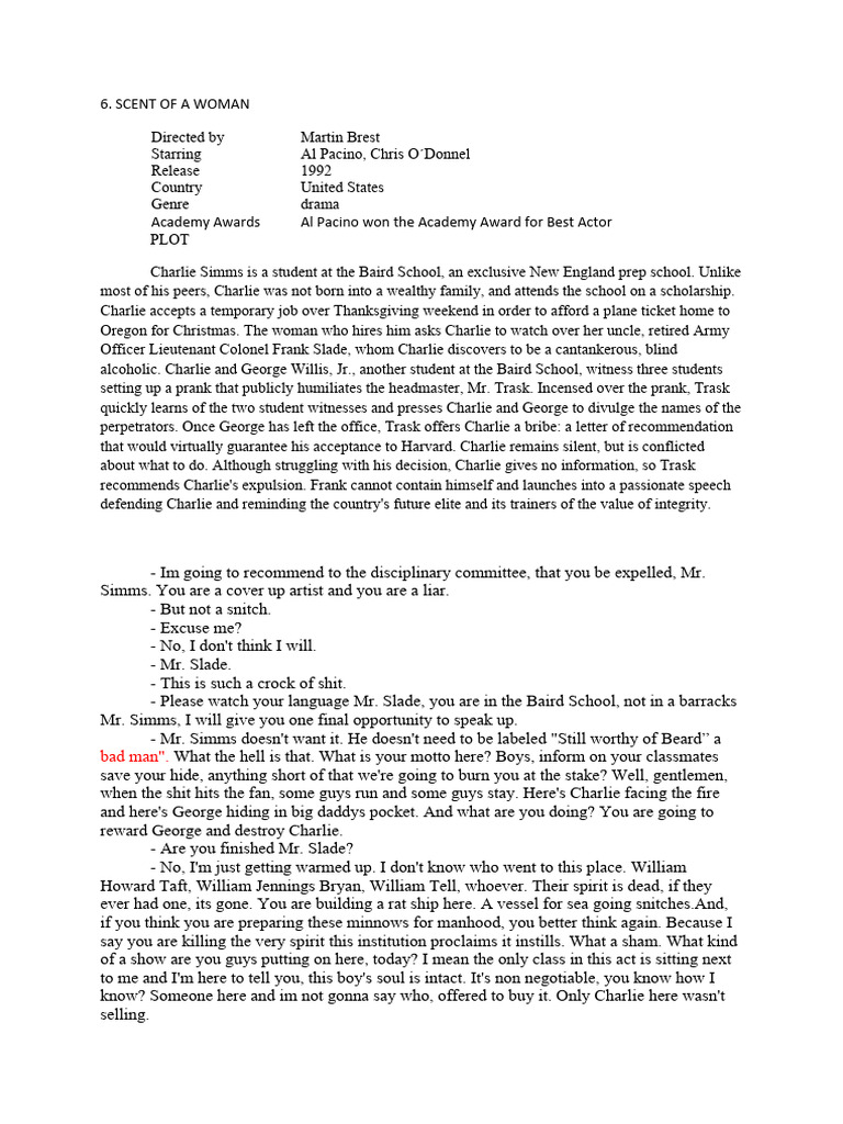 Scent of A Woman PDF