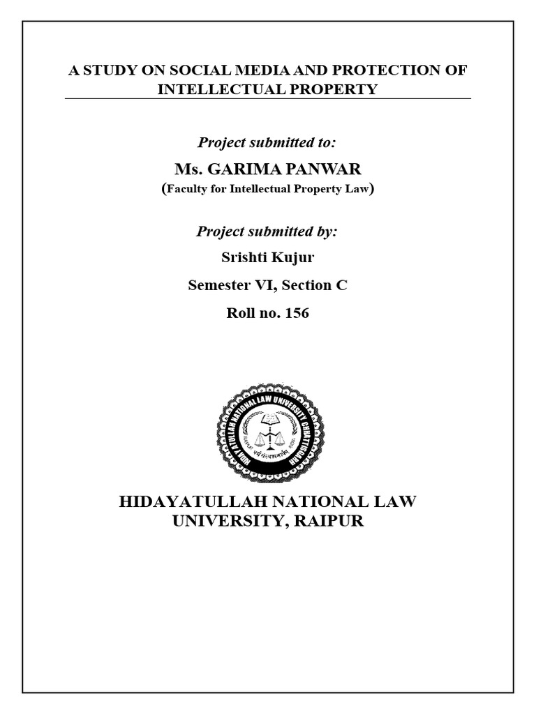 A Study On Social Media and Protection of Intellectual Property | PDF ...