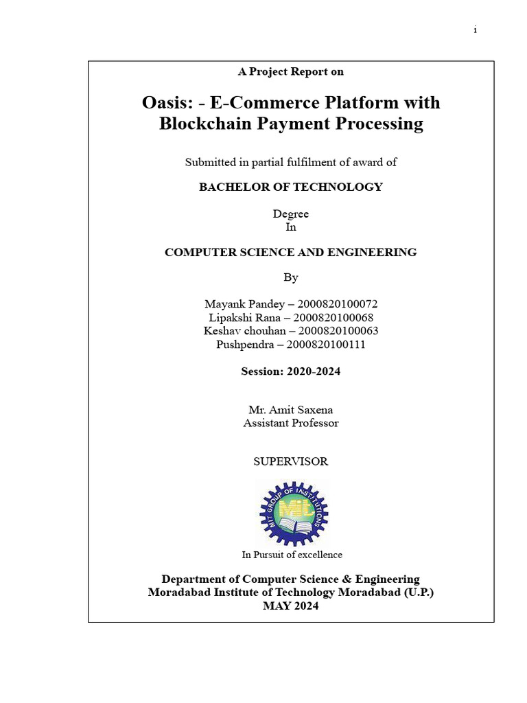 Project Report 1 To 7 Pages May 2024 | PDF | E Commerce | Information ...