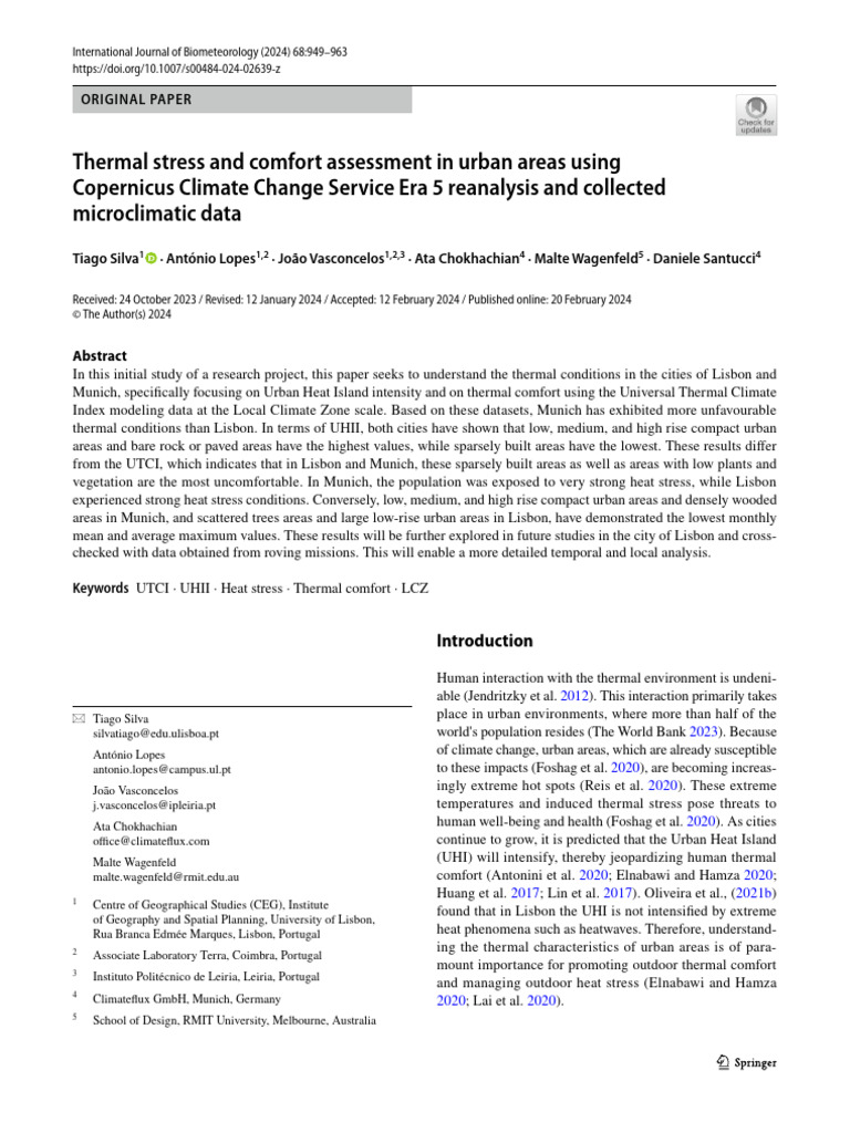 Thermal Stress and Comfort Assessment | PDF | Climate | Wound
