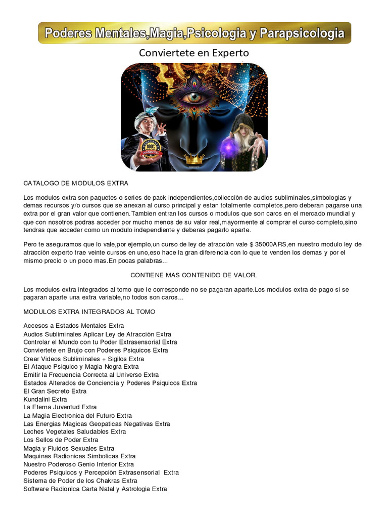Catalogo de Modulos Extra | PDF | Sobrenatural | Poderes mitológicos
