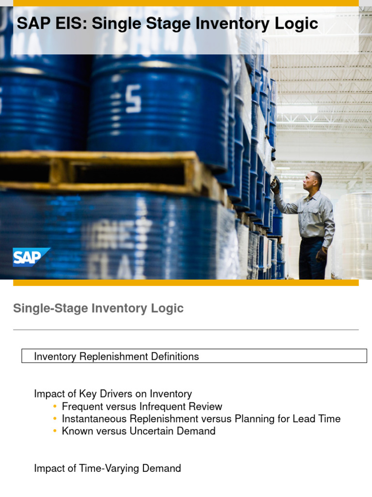 Single-Stage Inventory Logic Overview | PDF | Inventory | Forecasting