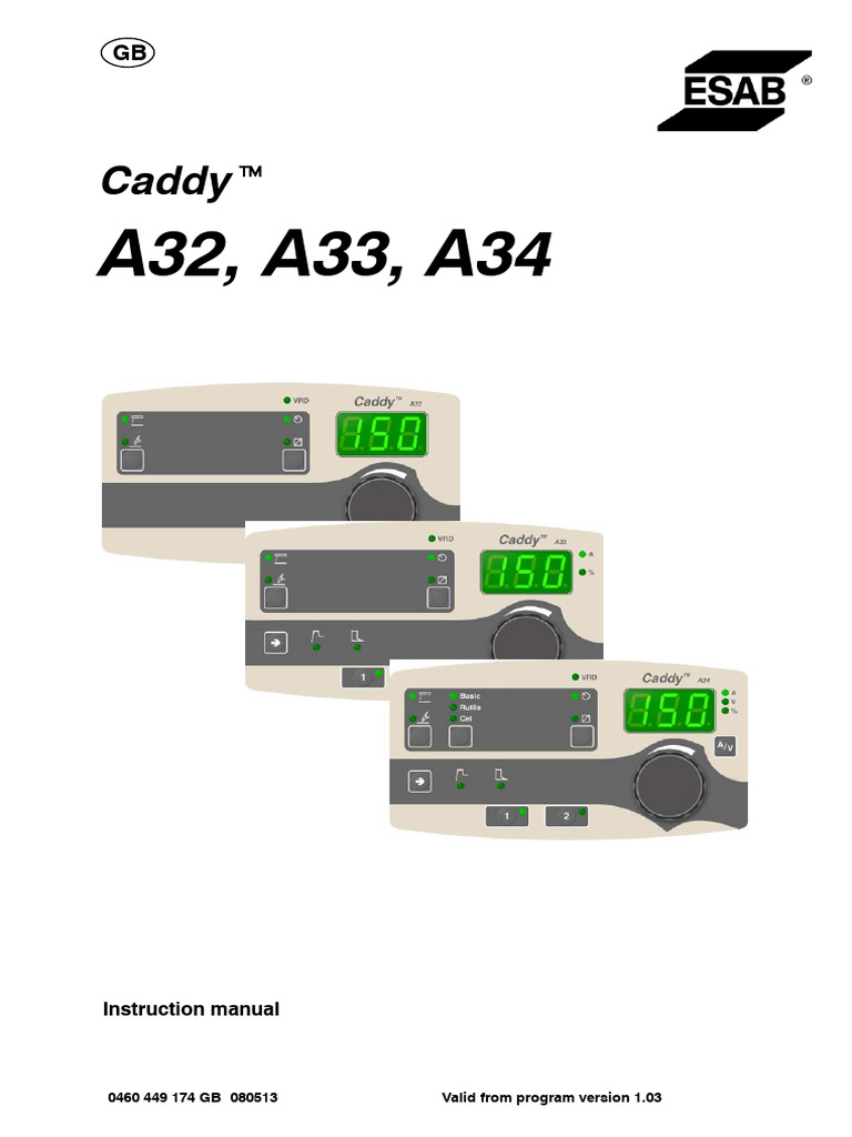 Caddy A32-33-34 - 0460 449 174 - Instr - Man | PDF | Welding | Construction
