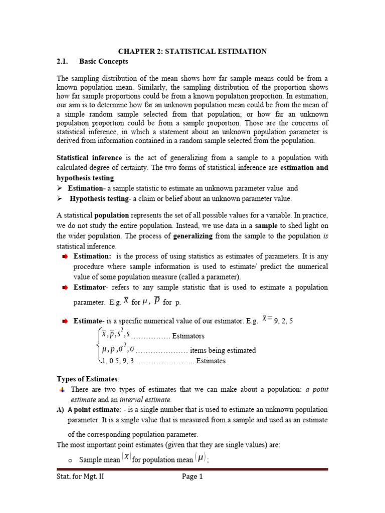 Statistical Estimation Techniques | PDF | Estimator | Statistics