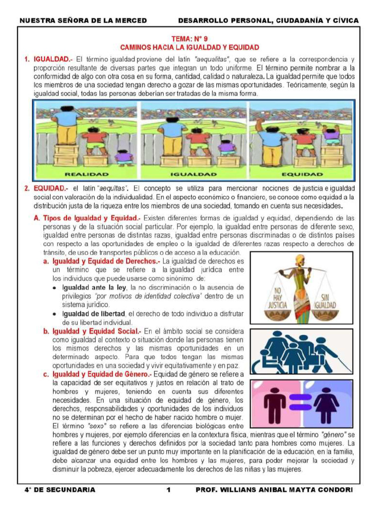 09 - 2022 - S4 - DP - Caminos Hacia La Igualdad y Equidad | PDF