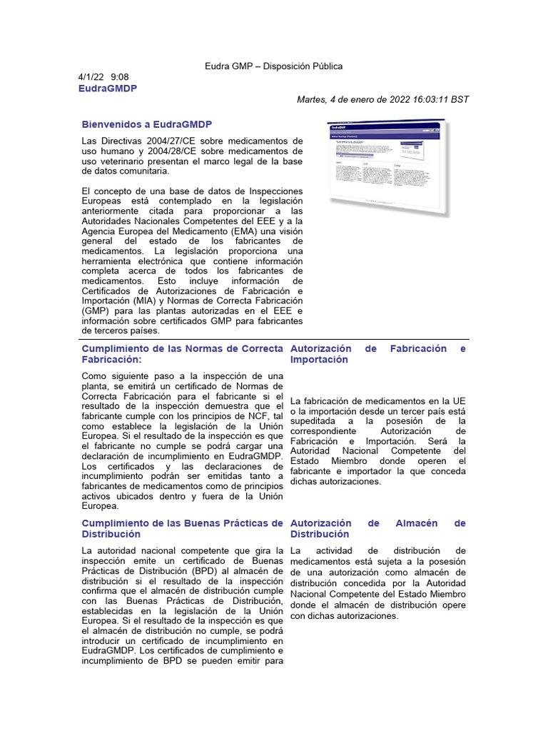 Eudra GMP: Normas y Certificaciones | PDF | Finanzas y dinero | Derecho
