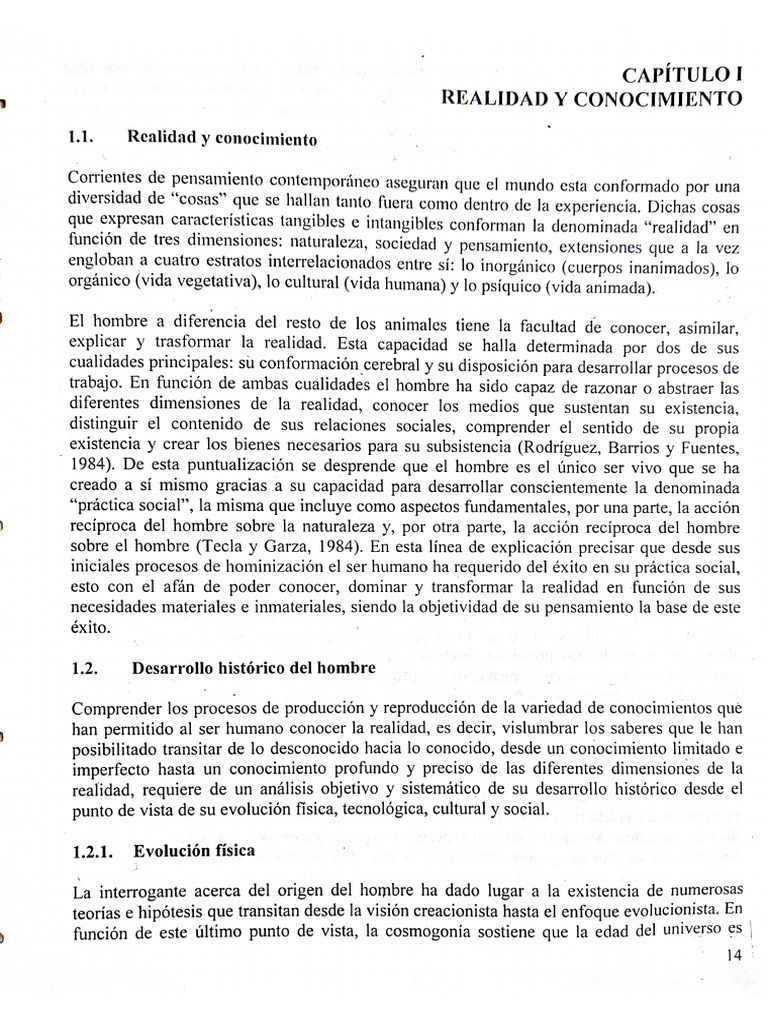 Realidad y Conocimiento | PDF
