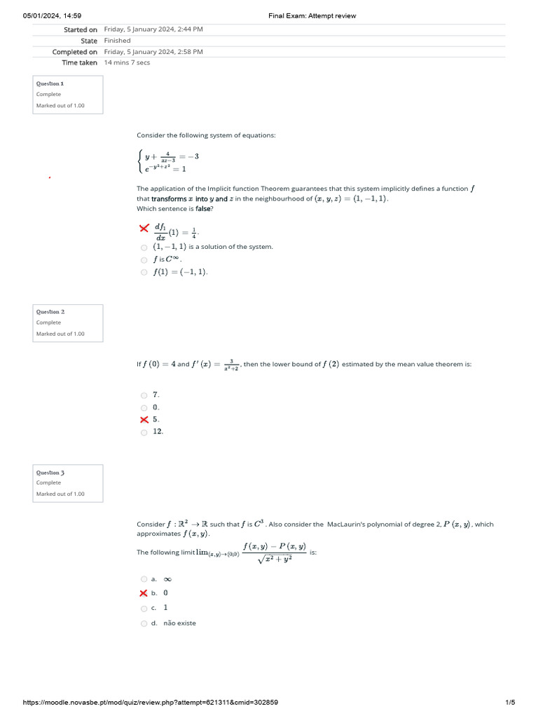 Calculus II 2023 2024 S1 Exam 1 | PDF | Function (Mathematics ...