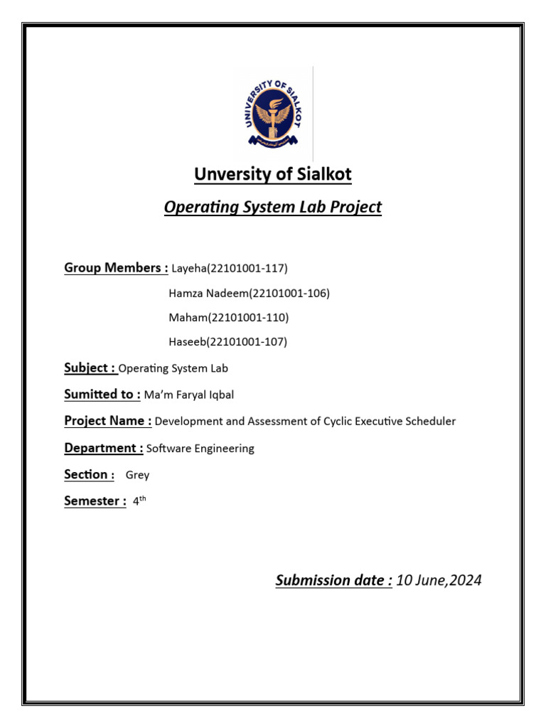 Project Os Lab | Download Free PDF | Scheduling (Computing) | C++