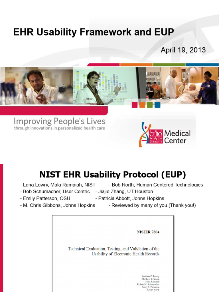 Patient Safety EHR Usability Framework and EUP by Emily Patterson | PDF ...