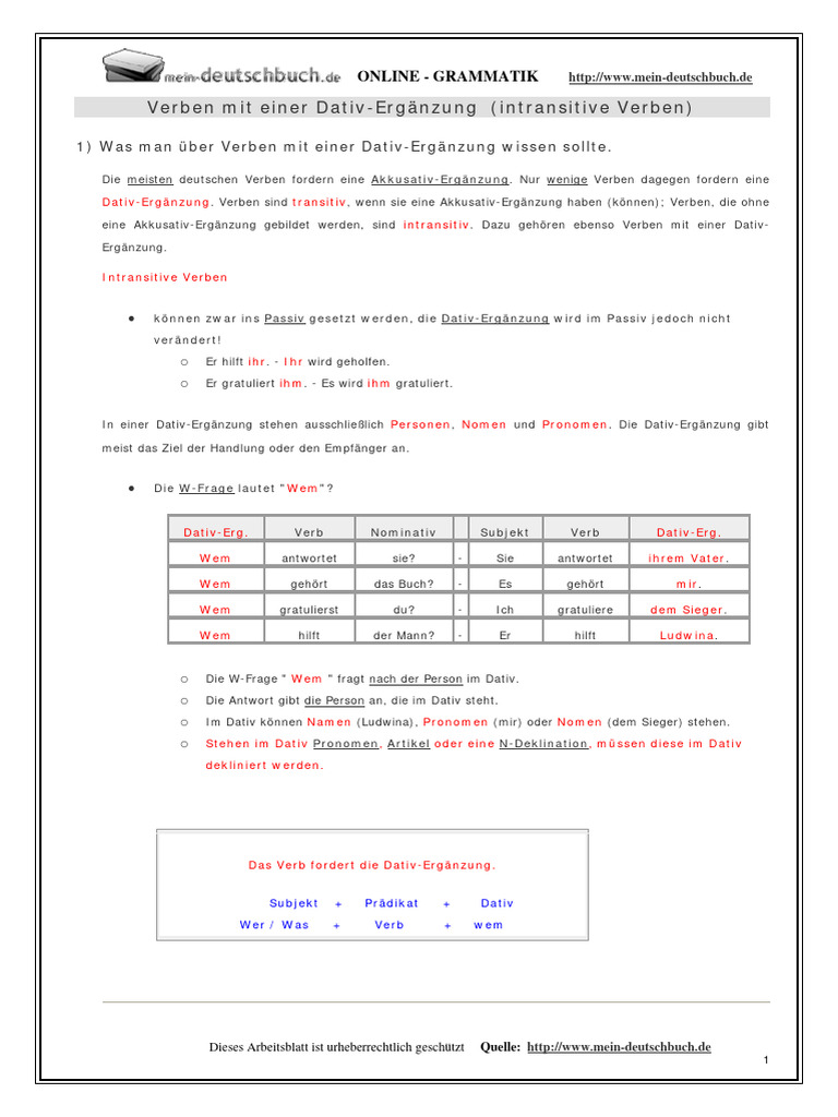 Dativ 1 | PDF