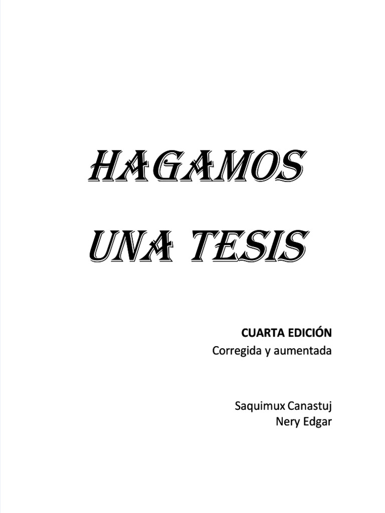 PDF Libro Hagamos Una Tesis Cuarta Edicion Compress | PDF | Enseñando ...