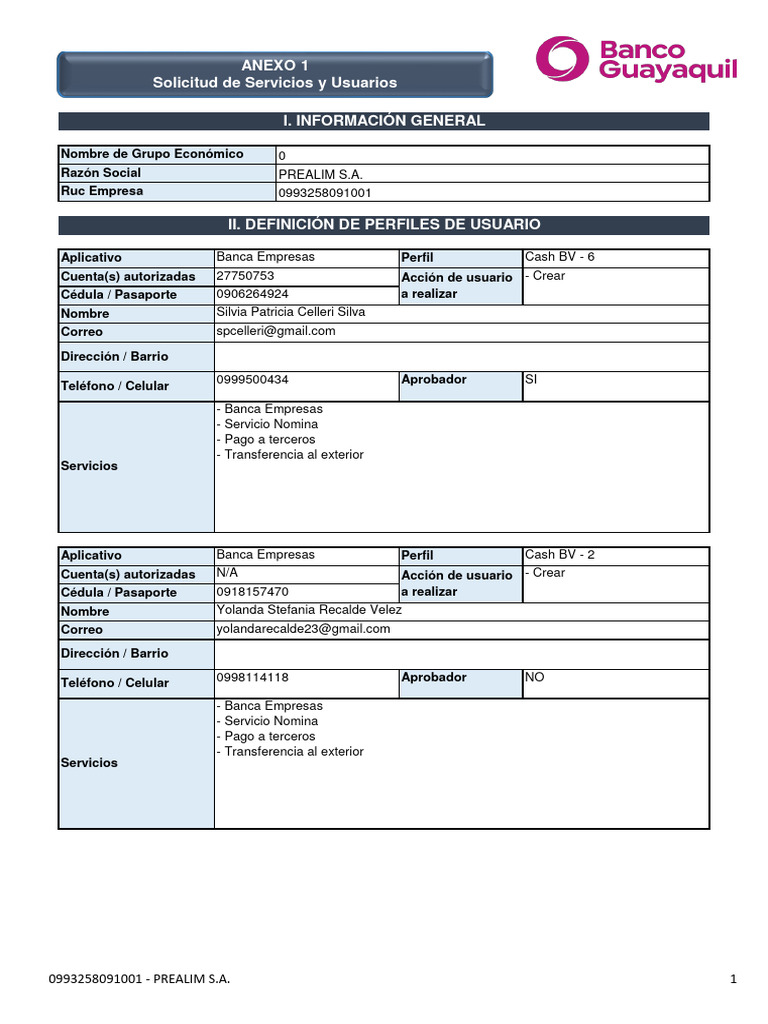 Anexo 1 - Multicash | PDF