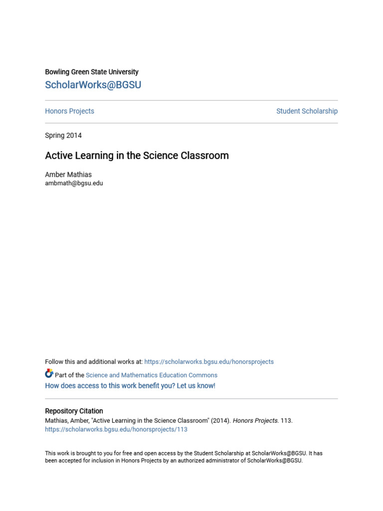 Enhancing Science Learning Through Active Methods | PDF | Learning ...