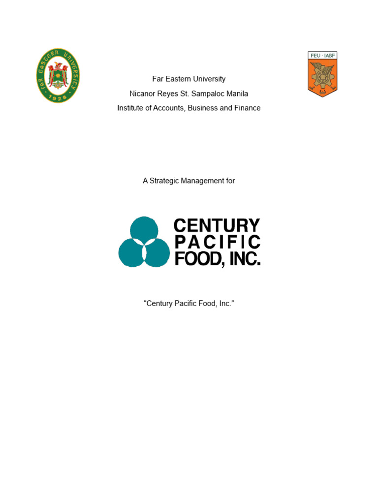 Strategic Management for Century Pacific Food | PDF | Risk | Supply Chain
