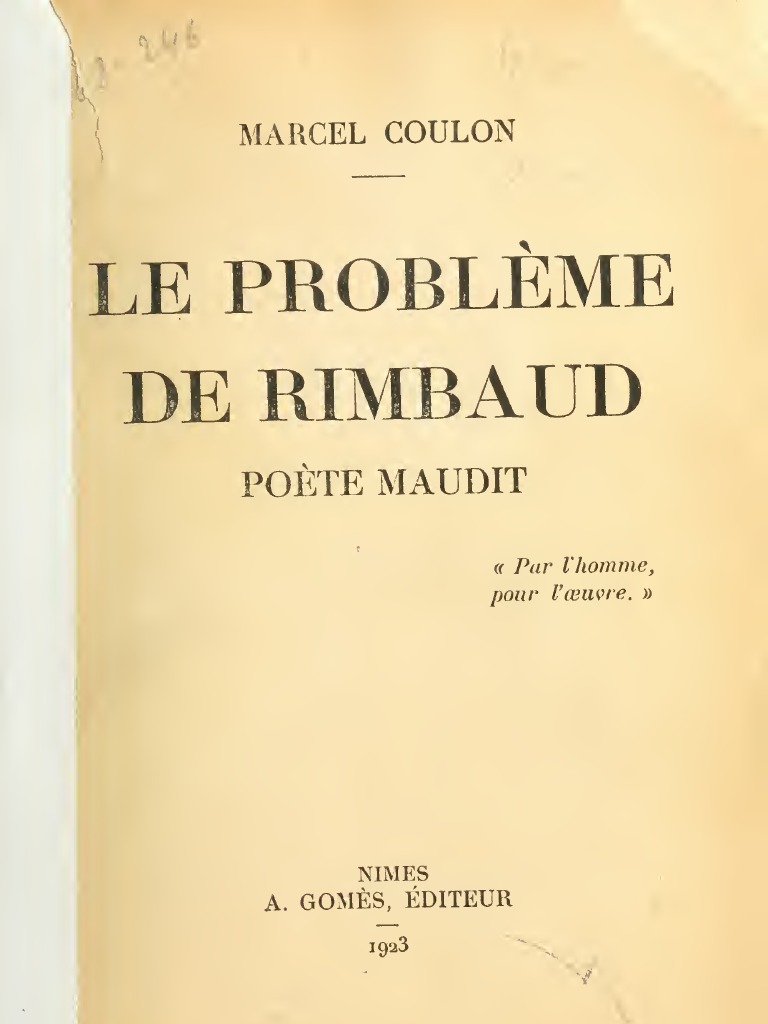 Arthur Rimbaud Le Voleur De Feu Livre Audio Le Probleme de Rimbaud | PDF | Arthur Rimbaud | Poésie